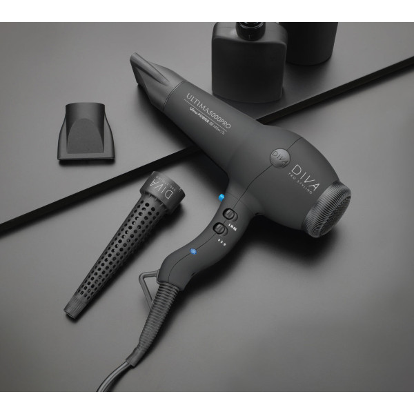 Diva Pro Styling Veloce 3800 Pro Hair Dryer Black plaukų džiovintuvas, juodos spalvos