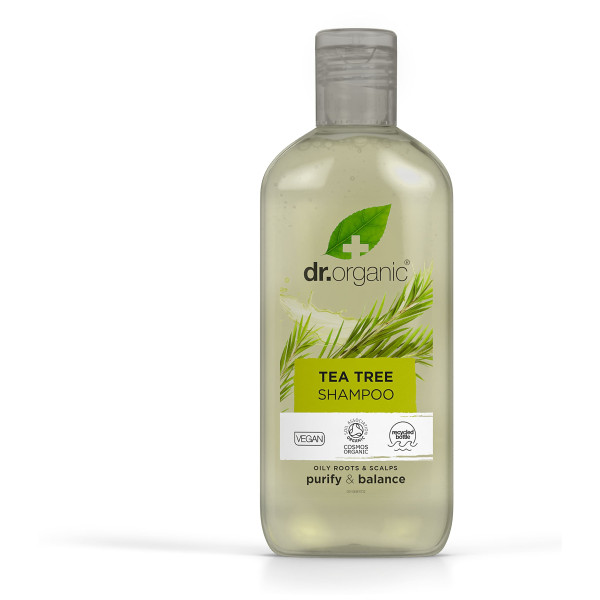 Dr.Organic Tea Tree Shampoo valomasis šampūnas riebiems plaukams, 265 ml