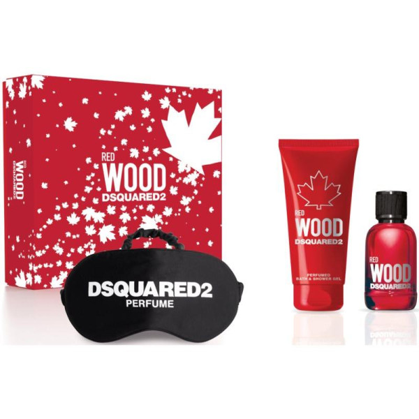 Dsquared2 Red Wood rinkinys moterims (EDT, 50 ml + dušo želė, 100 ml + miego kaukė)