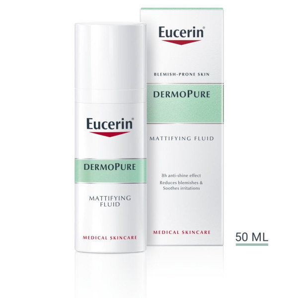 Eucerin DermoPure Mattifying Fluid matinį efektą suteikiantis fluidas, 50 ml