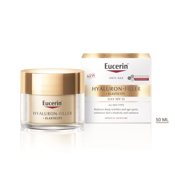 Eucerin Hyaluron-Filler + Elasticity Day Cream SPF 15 dieninis kremas, 50 ml