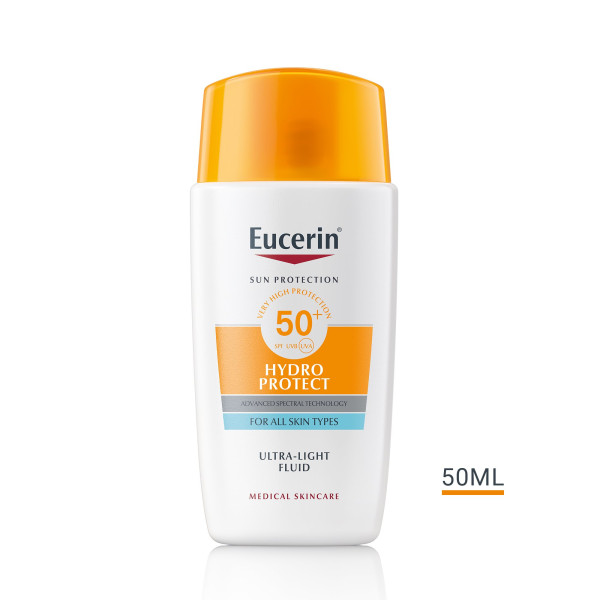 Eucerin Hydro Protect ypač lengvas veido fluidas nuo saulės SPF 50+, 50 ml