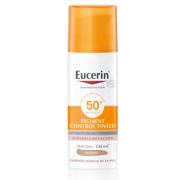 Eucerin Pigment Control SPF50+ apsauginis kremas nuo saulės su spalva, Medium, 50 ml