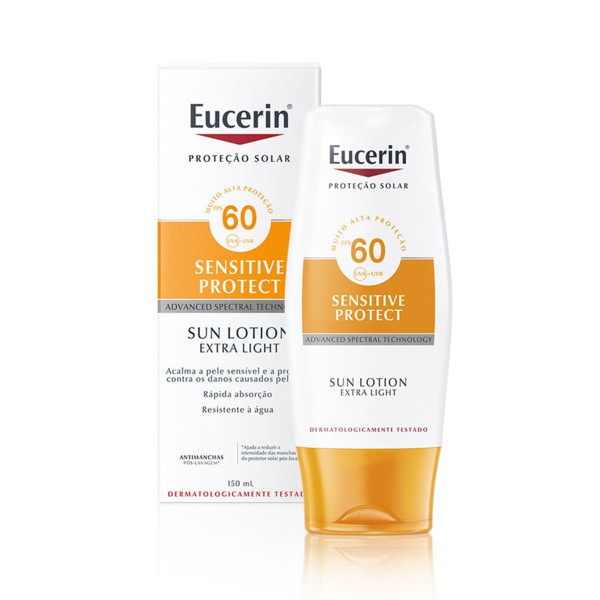 Eucerin Sensitive Protect Sun Lotion Extra Light SPF 50+ kūno losjonas nuo saulės, 150 ml