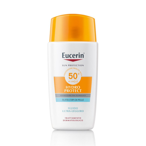 Eucerin Sun Hydro Protect Face Sun Care Ultra Light Fluid SPF 50+ veido fluidas nuo saulės atsparus vandeniui, 50 ml
