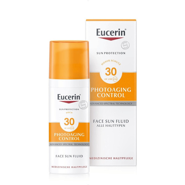 Eucerin Sun Protection Photoaging Control Sun Fluid Face Sun Care SPF 30 fluidas nuo saulės ir fotosenėjimo, 50 ml