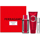 Ferragamo Ferragamo Red Leather rinkinys vyrams (EDP, 100 ml + šampūnas ir dušo želė, 100 ml + EDP, 10 ml)