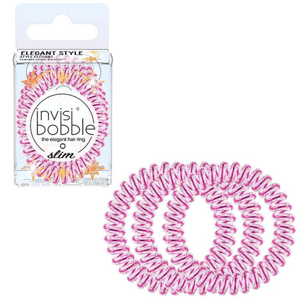 Gumytės plaukams Invisibobble Slim - Shine La Vie en Rose Time To Shine, 3 vnt.