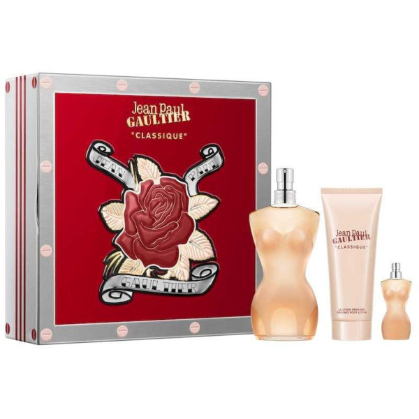 Jean Paul Gaultier Classique EDT rinkinys moterims (EDT, 100 ml + EDT, 6 ml + kūno losjonas, 75 ml)