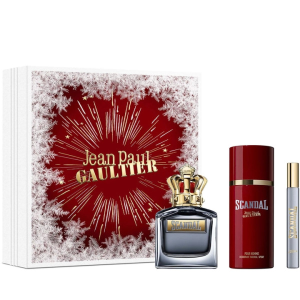 Jean Paul Gaultier Scandal Pour Homme Christmas 2023 rinkinys vyrams (EDT, 100 ml + dezodorantas, 150 ml + EDT, 10 ml)