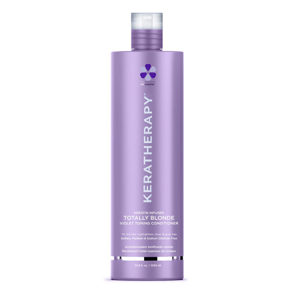 Keratherapy Keratin Infused Totally Blonde Violet Toning Conditioner geltonus atspalvius neutralizuojantis kondicionierius,1000 ml