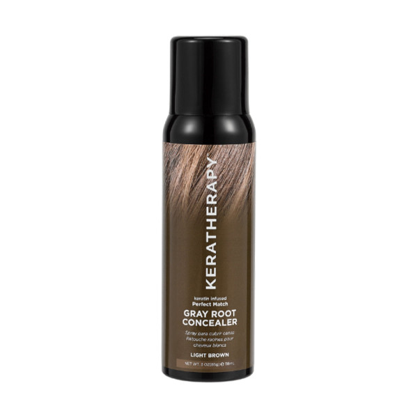 Keratherapy Perfect Match Gray Root Concealer purškiklis su spalva, atspalvis: Light Brown, 118 ml