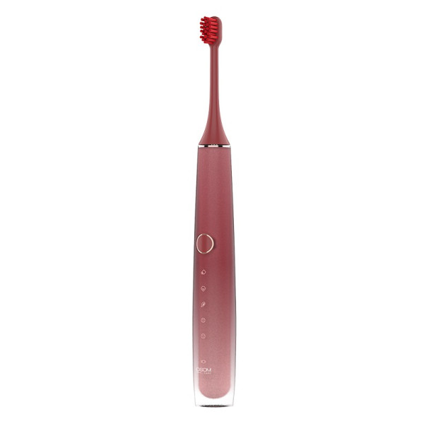 Įkraunamas elektrinis, garsinis dantų šepetėlis OSOM Oral Care Sonic Toothbrush Rose, su veido valymo/masažavimo antgaliu