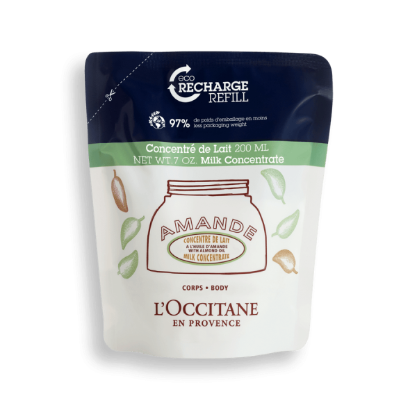 L'Occitane Almond Milk Concentrate Refill migdolų kūno kremo papildymas, 200 ml