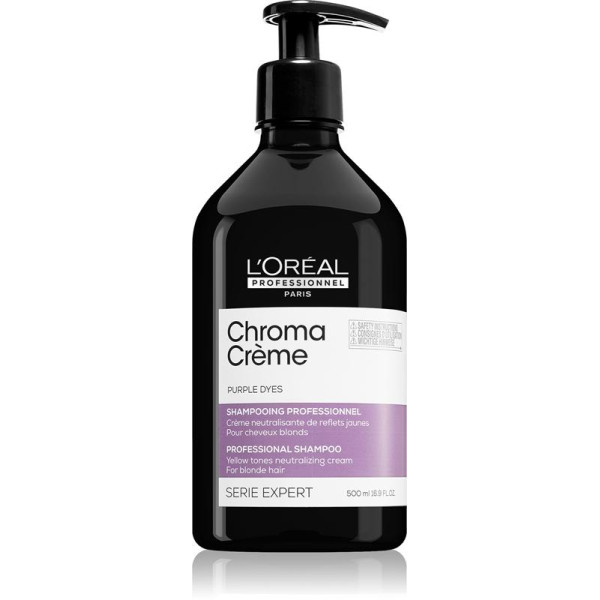  L’Oréal Professionnel Serie Expert Chroma Crème Professional Shampoo Purple Dyes vario atspalvius neutralizuojantis šampūnas šviesiems plaukams, 500 ml