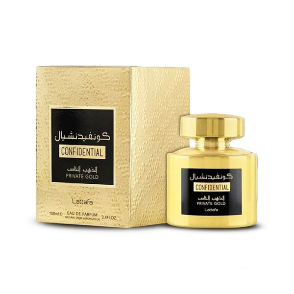 Lattafa Confidential Private Gold EDP parfumuotas vanduo Unisex, 100 ml