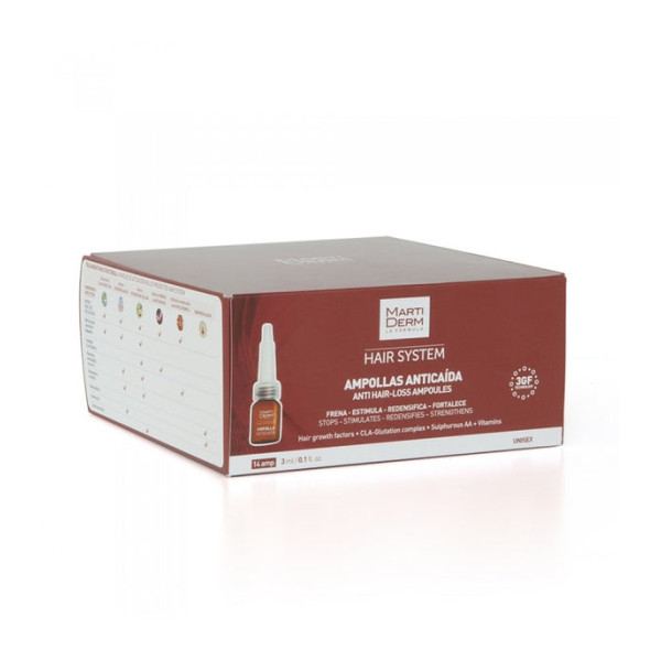 Martiderm Hair System Anti Hair loss Ampoules ampulės nuo plaukų slinkimo, 14 x 3 ml