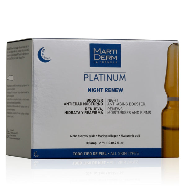 Martiderm Platinum Night Renew Ampoules atkuriamosios naktinės veido ampulės, 30 vnt. x 2 ml 