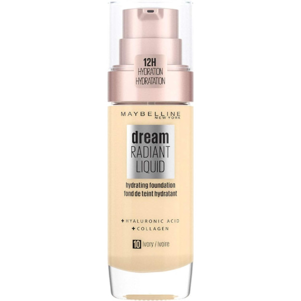 Maybelline Dream Satin Liquid Foundation & Serum skystas makiažo pagrindas, atspalvis: 10 Ivory, 30 ml