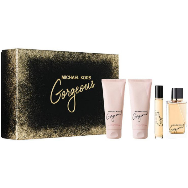 Michael Kors Gorgeous! rinkinys moterims (EDP, 100 ml + EDP, 10 ml + kūno losjonas, 100 ml + dušo želė, 100 ml)