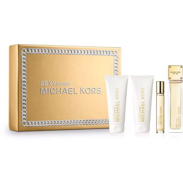 Michael Kors Sexy Amber rinkinys moterims (EDP, 100 ml + EDP, 10 ml + dušo želė, 100 ml + kūno losjonas, 100 ml)