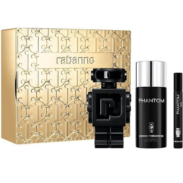 Paco Rabanne Phantom rinkinys vyrams (PP kvepalai, 100 ml + dezodorantas, 150 ml + PP kvepalai, 10 ml)