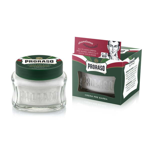 Proraso Green Line Pre-Shave Cream Gaivinantis kremas prieš skutimąsi, 100 ml
