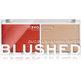 Revolution Relove Colour Play Blushed Duo Blush & Highlighter Contouring Palette skaistalai su švytėjimo suteikiančia priemone, atspalvis: Daydream, 5,8 g