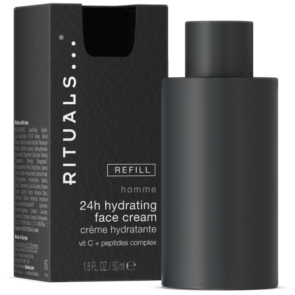 Rituals Homme 24h Hydrating Face Cream Refill drėkinamojo gelio-kremo vyrams papildymas, 50 ml