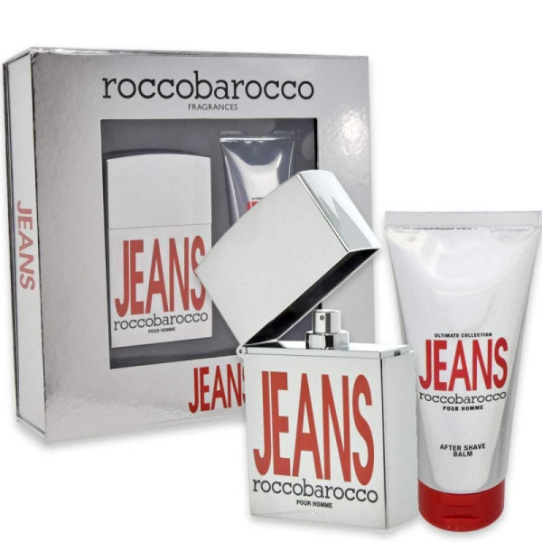 Roccobarocco Jeans EDT rinkinys vyrams (EDT, 75 ml + balzamas po skutimosi, 100 ml)