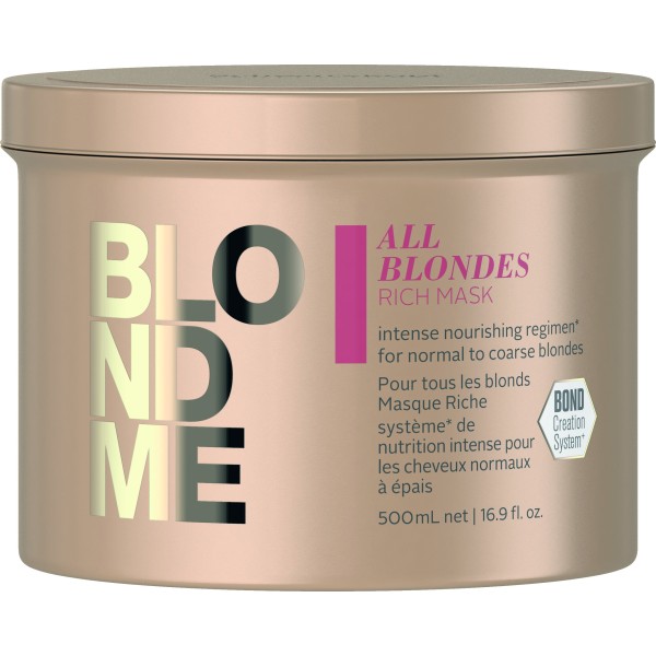 Schwarzkopf Professional Blond Me All Blondes Rich Mask maitinamoji kaukė šviesintiems plaukams, 500 ml