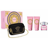 Versace Bright Crystal rinkinys moterims (EDT, 90 ml + dušo želė, 100 ml + kūno losjonas, 100 ml + rankinė)