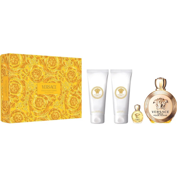 Versace Eros Pour Femme rinkinys moterims (EDP, 100 ml + EDP, 5 ml + dušo želė, 100 ml + kūno losjonas, 100 ml)