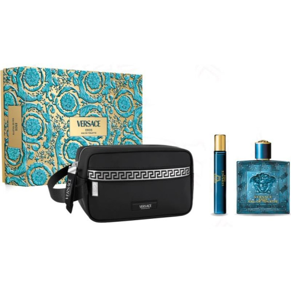 Versace Eros rinkinys vyrams (EDT, 100 ml + EDT, 10 ml + kosmetinė)