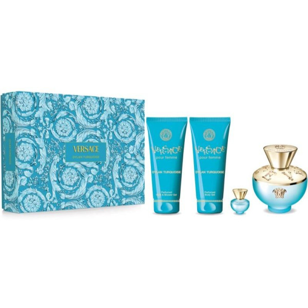 Versace Pour Femme Dylan Turquoise rinkinys moterims (EDT, 100 ml + EDT, 5 ml + dušo želė, 100 ml + kūno gelis, 100 ml)