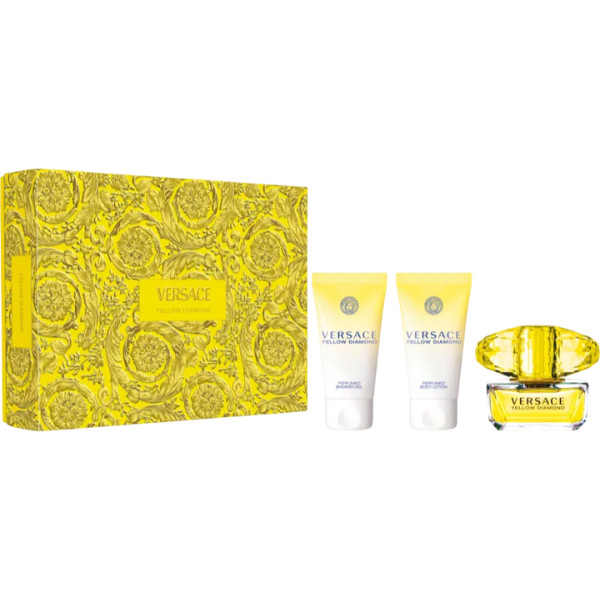 Versace Yellow Diamond rinkinys moterims (EDT, 50 ml + kūno losjonas, 50 ml + dušo želė, 50 ml)