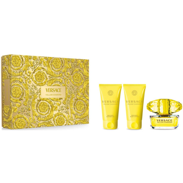 Versace Yellow Diamond rinkinys moterims (EDT, 50 ml + kūno losjonas, 50 ml + dušo želė, 50 ml)