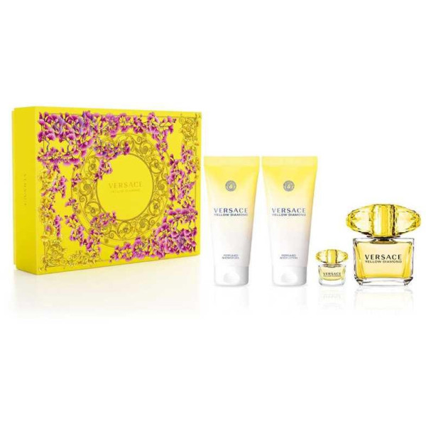 Versace Yellow Diamond rinkinys moterims (EDT, 90 ml + kūno losjonas, 100 ml + dušo želė, 100 ml + EDT, 5 ml)