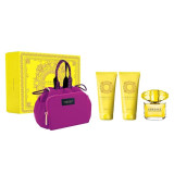Versace Yellow Diamond rinkinys moterims (EDT, 90 ml + kūno losjonas, 100 ml + dušo želė, 100 ml + kosmetinė)
