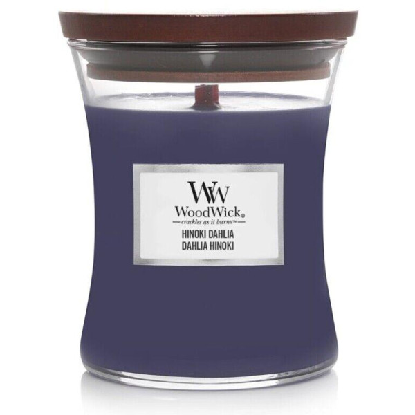 Woodwick Hinoki Dahlia Scented Candle aromatinė žvakė, 275 g