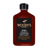 Woody's 3-n-1 šampūnas, kondicionierius, kūno prausiklis 3 in 1, 355 ml