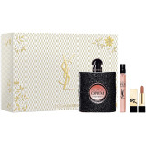 Yves Saint Laurent Black Opium rinkinys moterims (EDP, 90 ml + EDP, 10 ml + lūpų dažai Lipstick Rouge Pur Couture 1,3 g NM Nu Muse)