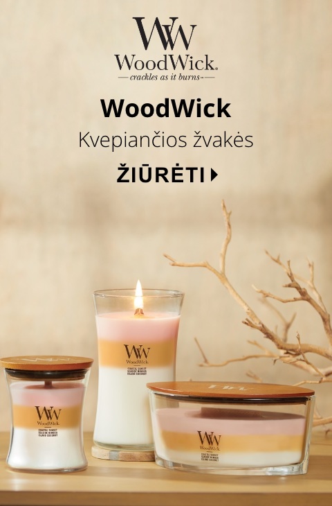 WoodWick kvepiančios žvakės